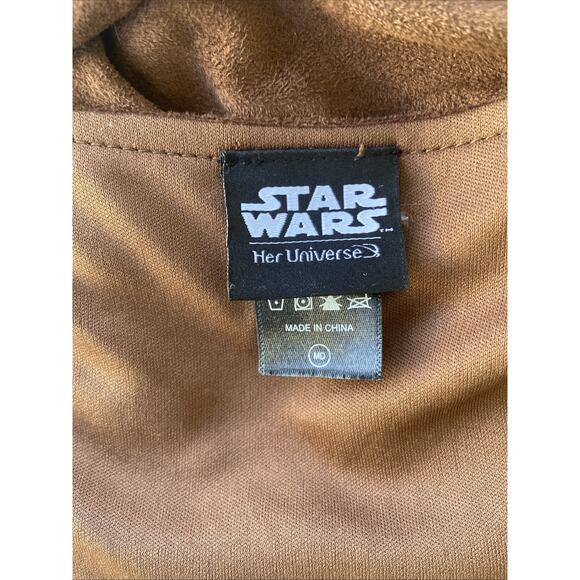 Star Wars Her Universe Han Solo Brown Embroidered Suede Zipper Dress Costume Med - Picture 10 of 11